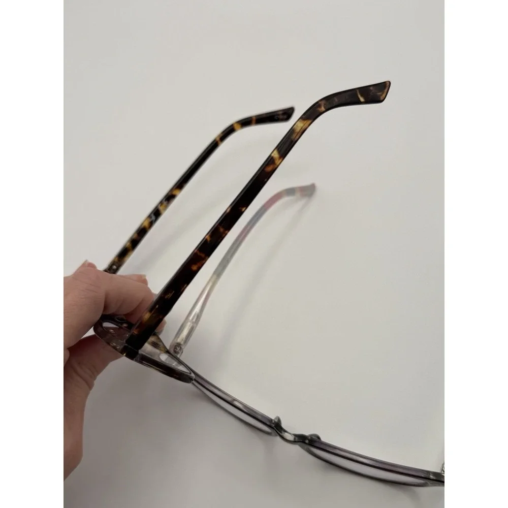 Lot of 2 Blue Light Glasses +0.00 Tortoise Multicolor Eyeglass Frames 62mm
